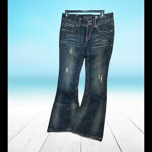 Miss Me Bootcut Jeans - Women's Size 30, Dark Blue Denim, Preowned (JP5142)